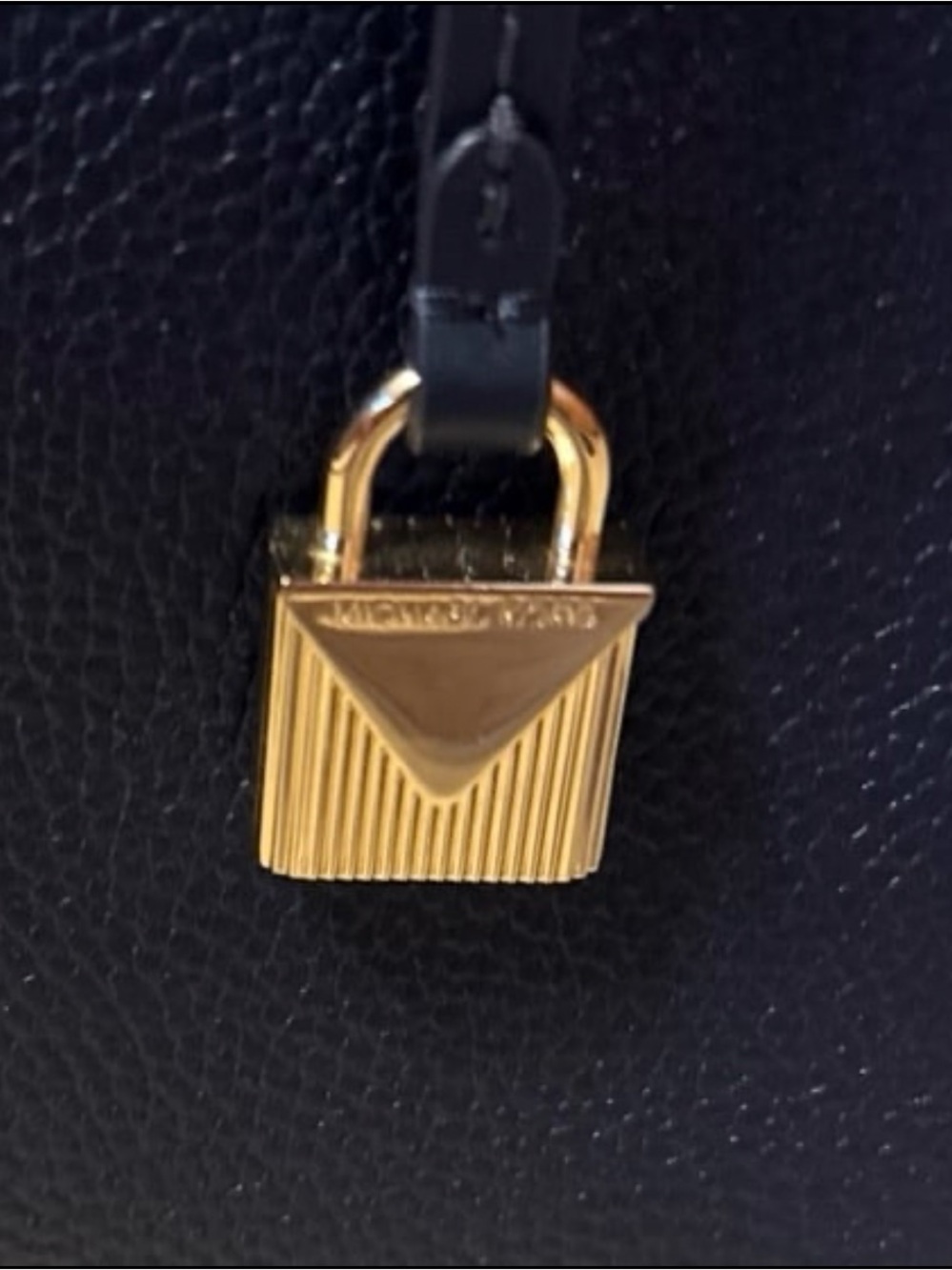 Michael Kors Black Leather MeMini Satchel with Gold Hardware - Picture 4 of 7